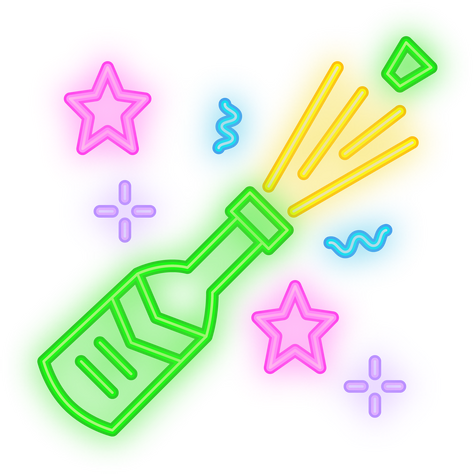 Champagne Neon Icon